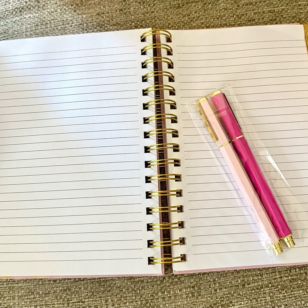 Paris Themed Pink & Gold 320 page‎ Notebook with Papyrus Pink & Gold Pen Set